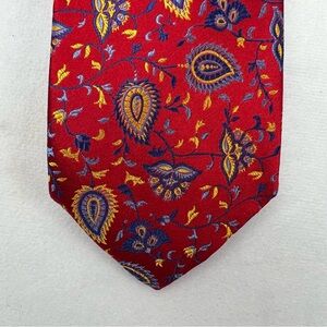Robert Talbot Best of Class Neck Tie Red,Gold, Purple Paisley 100% Silk, Italy